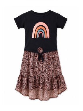 Trend Blossoms Girls Navy Blue & Pink 2-Piece Top & Skirt Outfit Girls Size 10